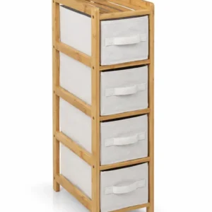 Uski bambusni ladičar s 4 ladice – 78,5 cm