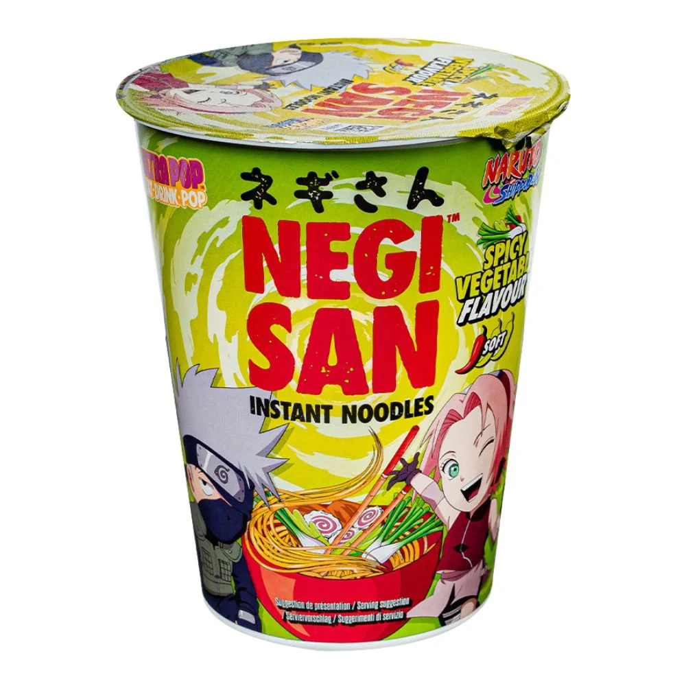 Naruto Ultra Pop Instant Noodles Pikantno povrće od Sakure i Kakashija, pikantni rezanci s okusom povrć od 65g
