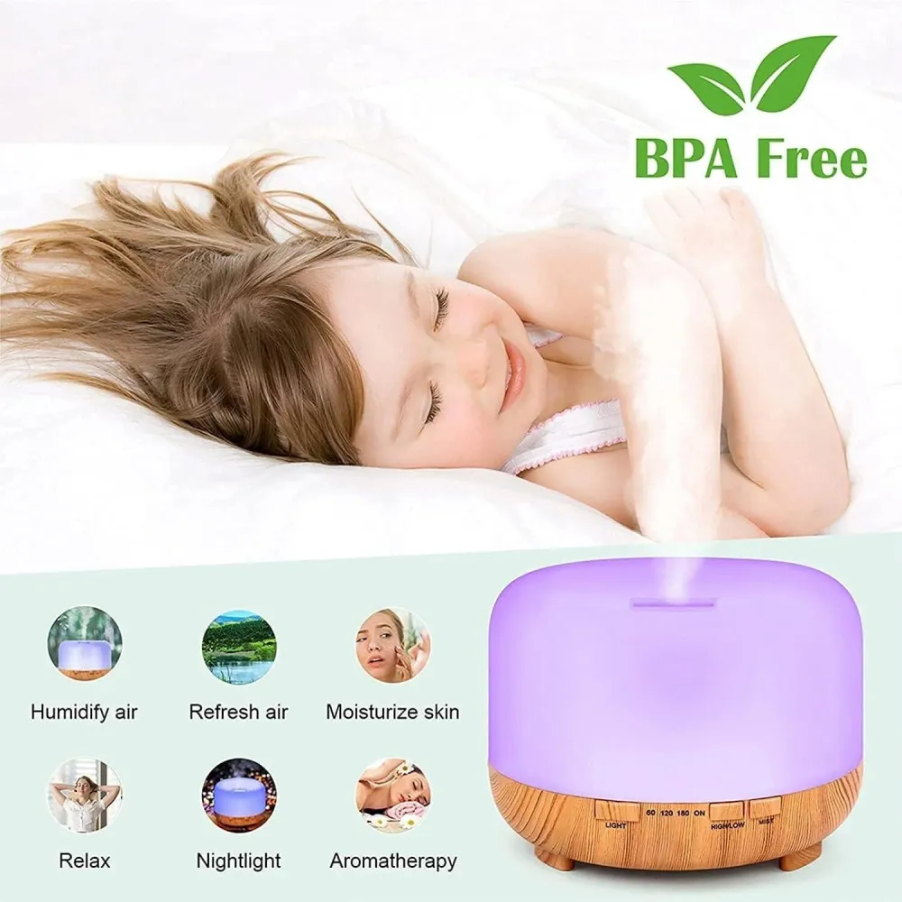 Aroma difuzor sa led svjetlom Mulin 500ml + daljinski