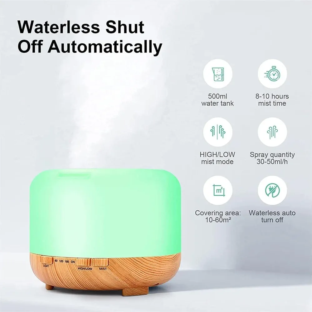 Aroma difuzor sa led svjetlom Mulin 500ml + daljinski