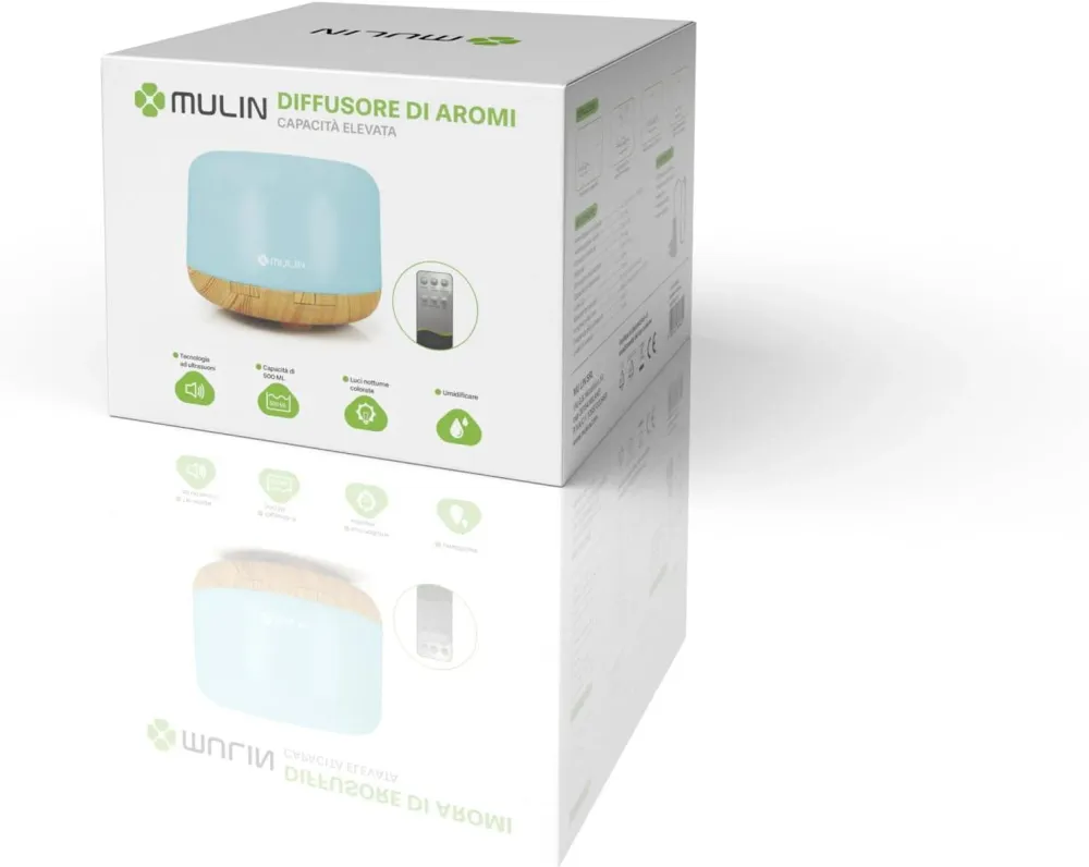Aroma difuzor sa led svjetlom Mulin 500ml + daljinski