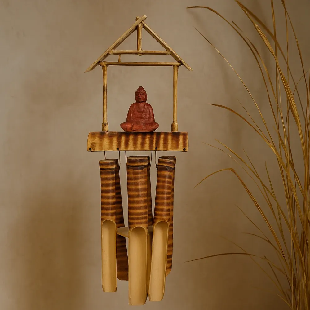 Bambus zvono vjetra 6-cijevni Buddha srednji
