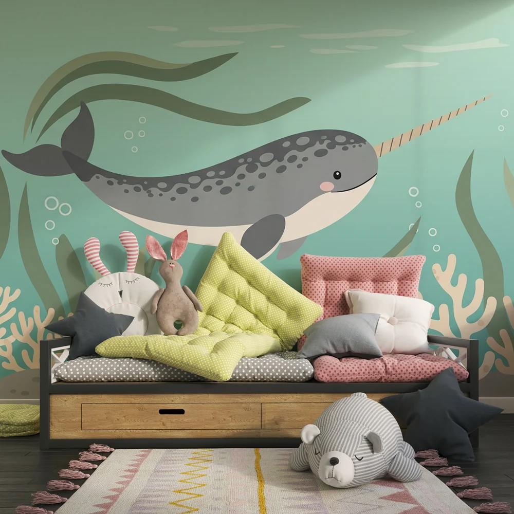 Dječja soba tapeta | Narval u oceanu