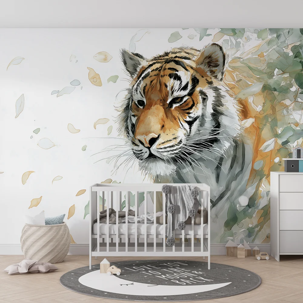 Dječja soba tapeta | Prijestolni tigar usred prirode