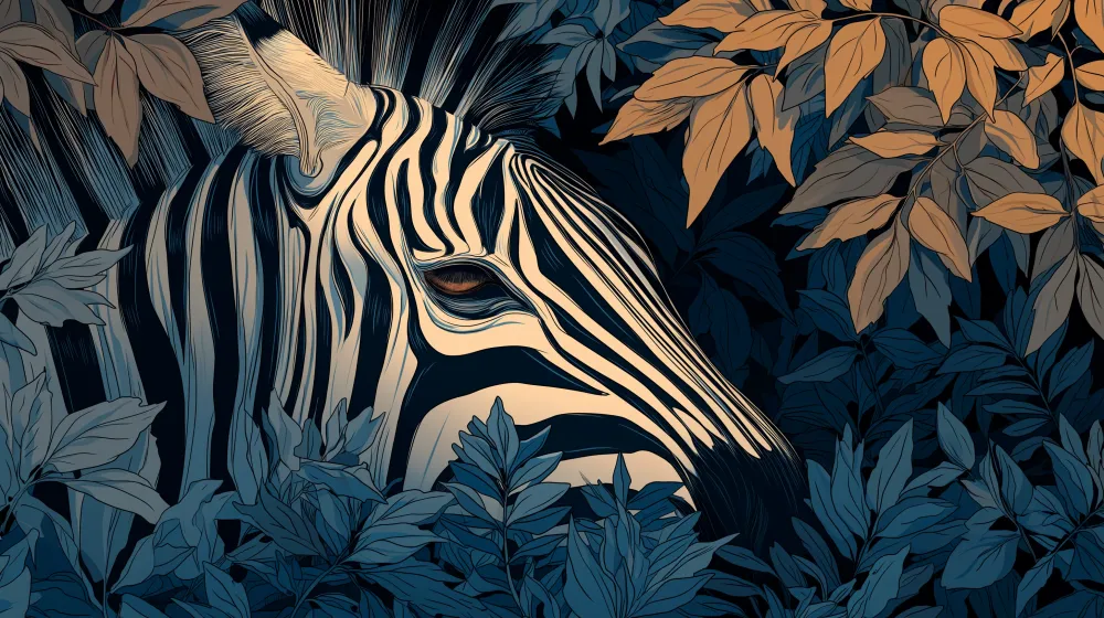 Dječja soba tapeta | Skriveni zebra u džungli