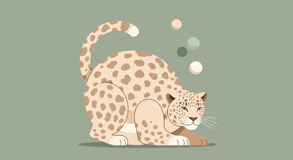 Dječja soba tapeta | Stilizirani leopard na nježno zelenoj pozadini