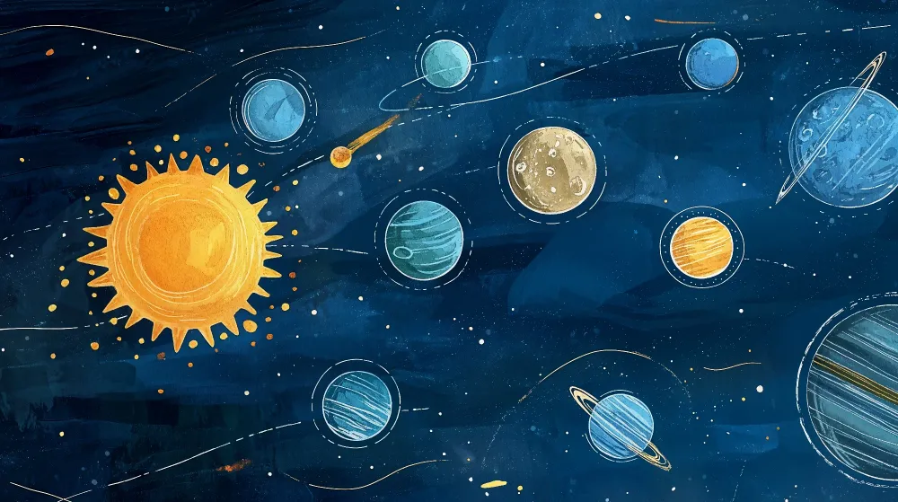 Dječja soba tapeta | Svemirsko istraživanje i šarene planete