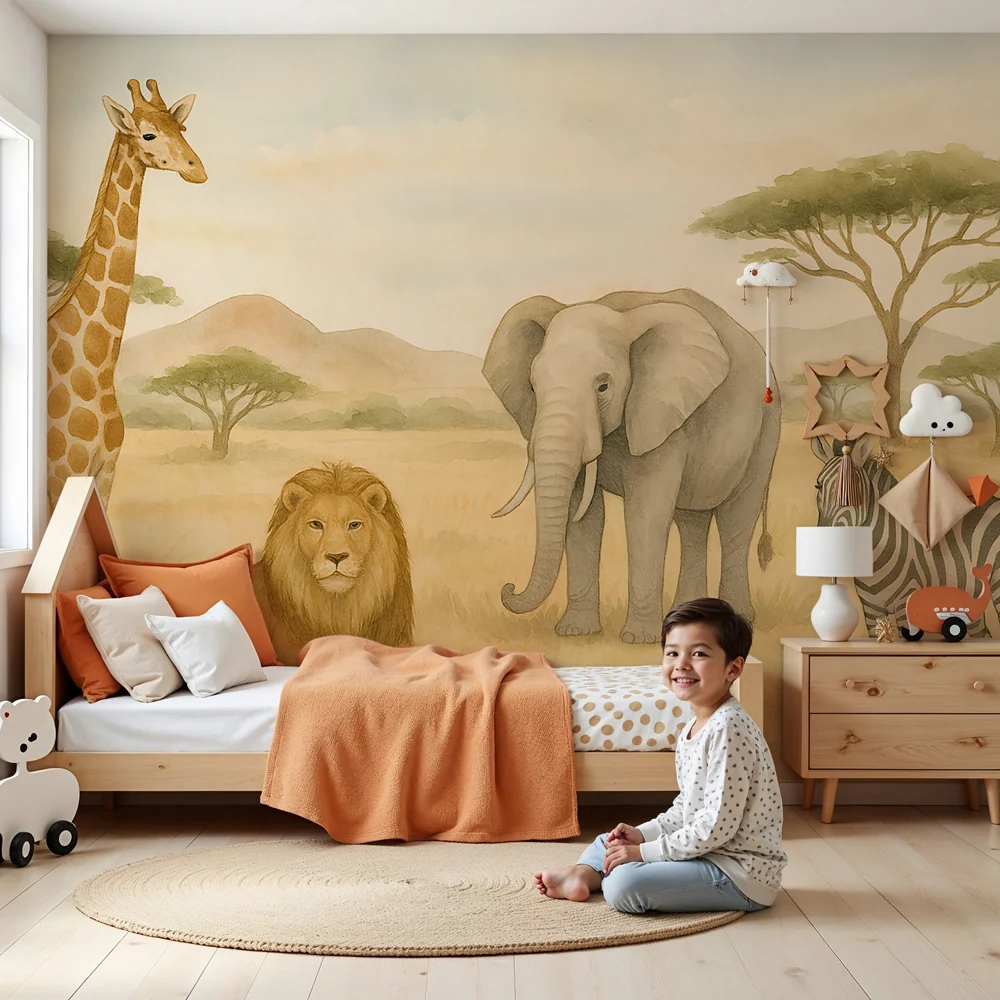 Dječja soba tapeta | Veličanstvene životinje savane