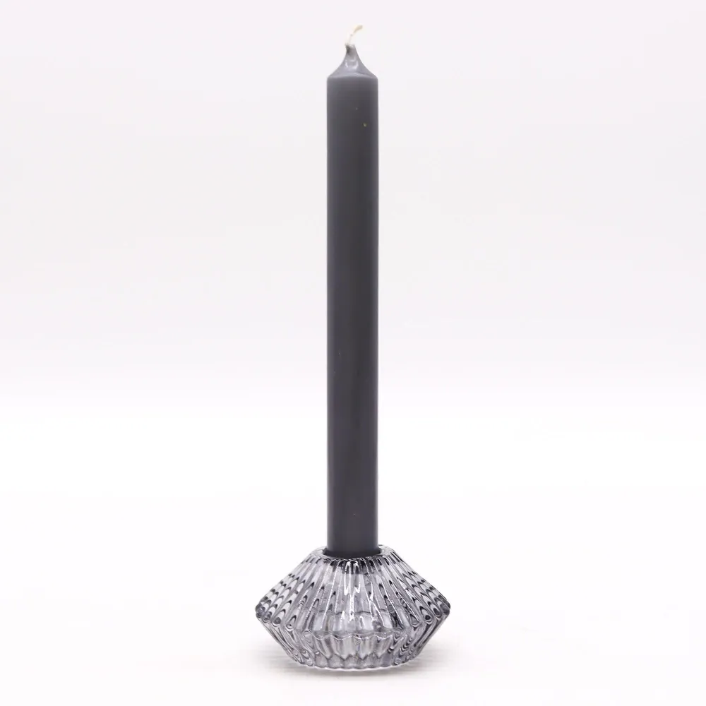 Držč za svijeće za stožaste i čajne svijeće Midnight Grey 2-komada