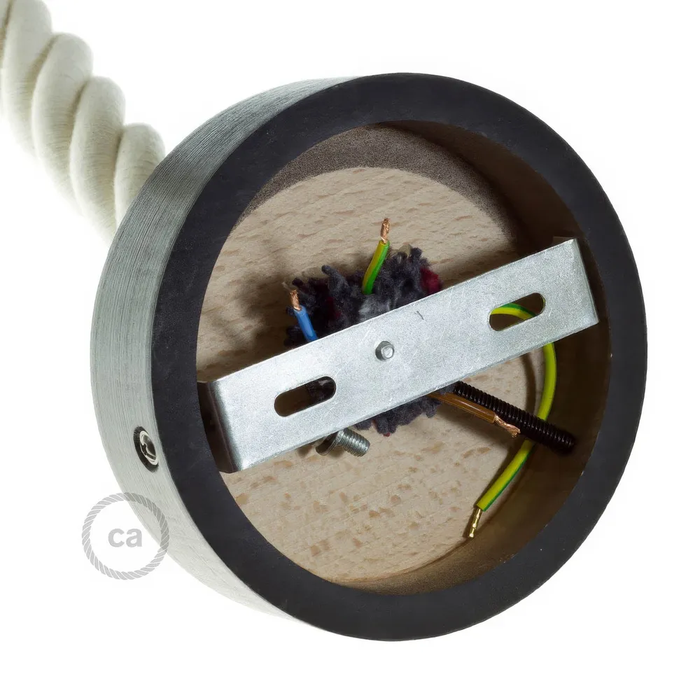 Drveni kit stropne rozete za kabel 3XL - Crna
