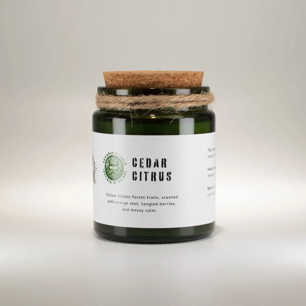 Greenman Woodwick sojina svijeć – cedar i citrus
