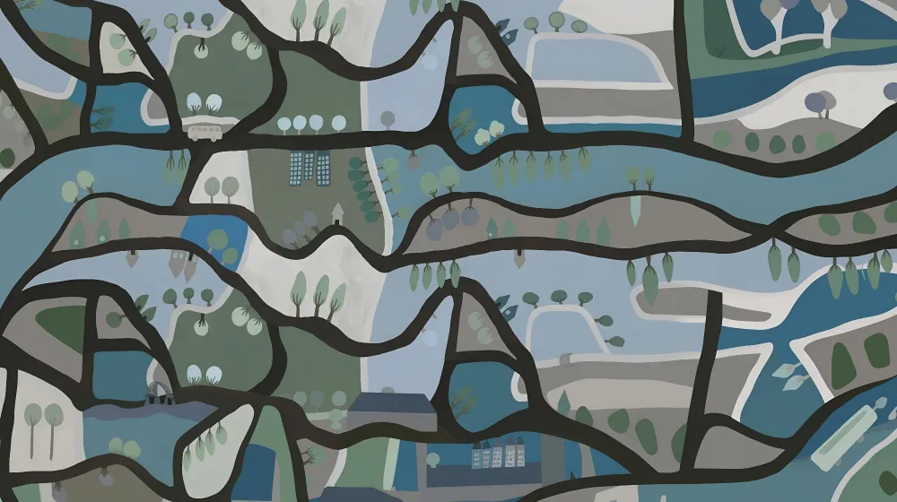 Kids room wallpaper | Abstract map