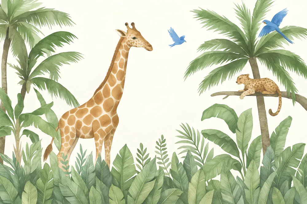 Kinderzimmer Tapete | Abenteuer im Herzen des Dschungels