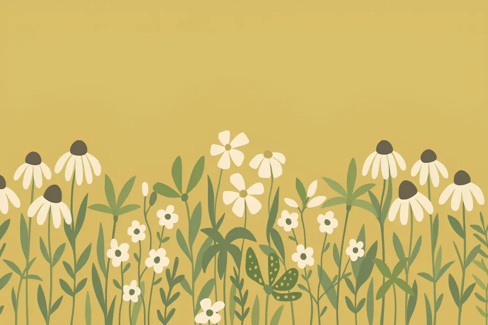 Kinderzimmer Tapete | Feld von zarten Blumen