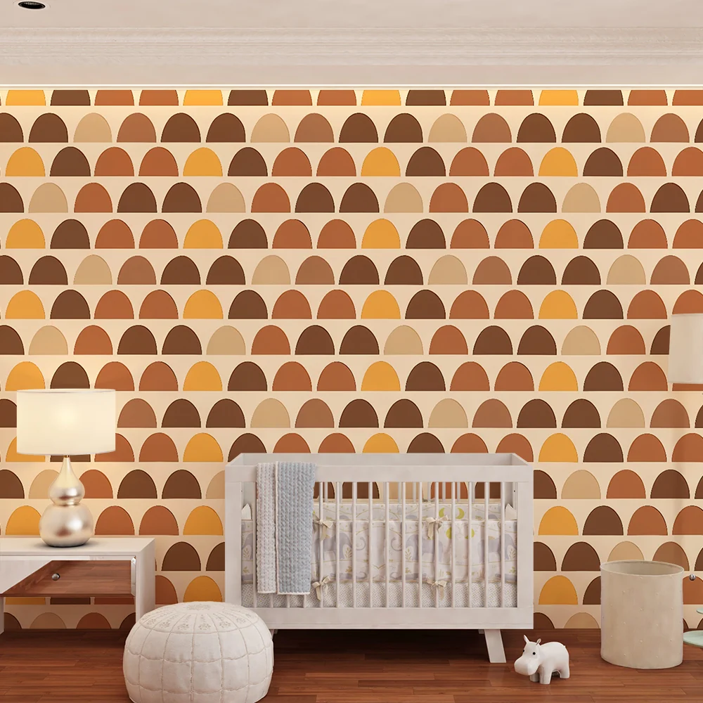 Kinderzimmer Tapete | Gebogenes geometrisches Muster