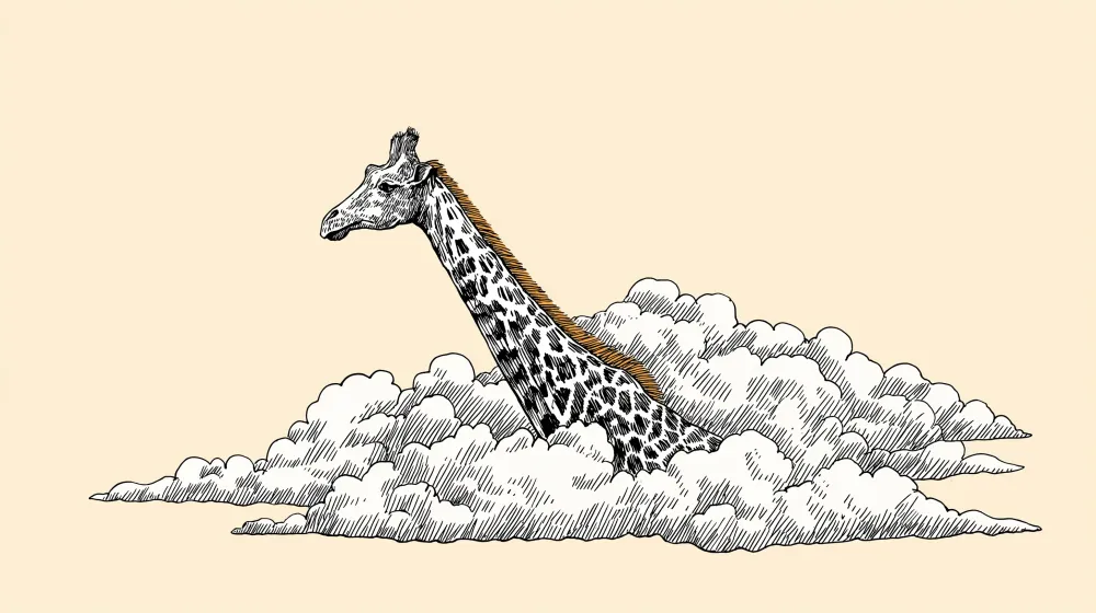 Kinderzimmer Tapete | Giraffe den Wolken