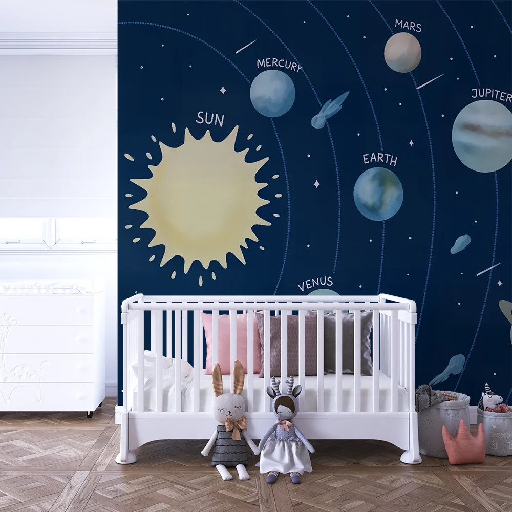 Kinderzimmer Tapete | Sonnensystem und Planeten