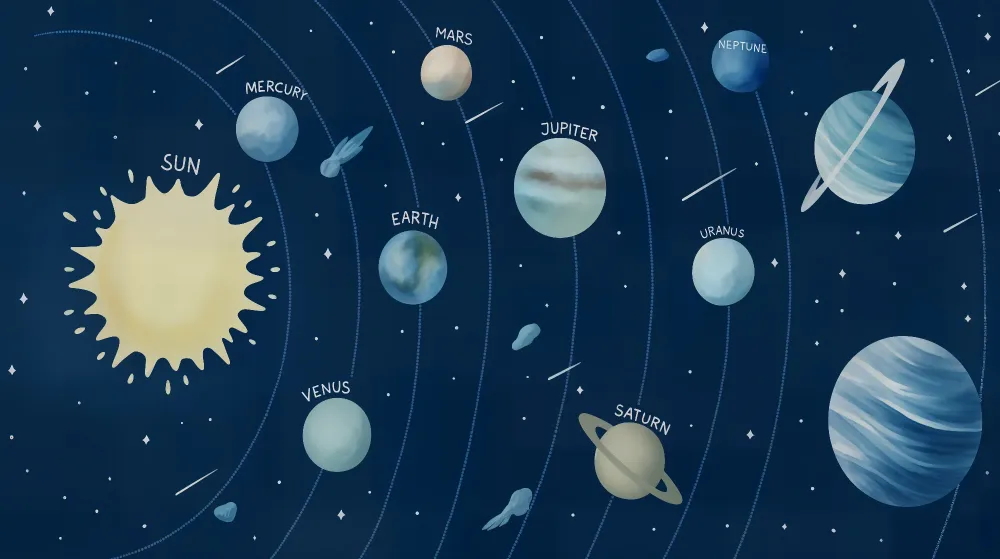 Kinderzimmer Tapete | Sonnensystem und Planeten