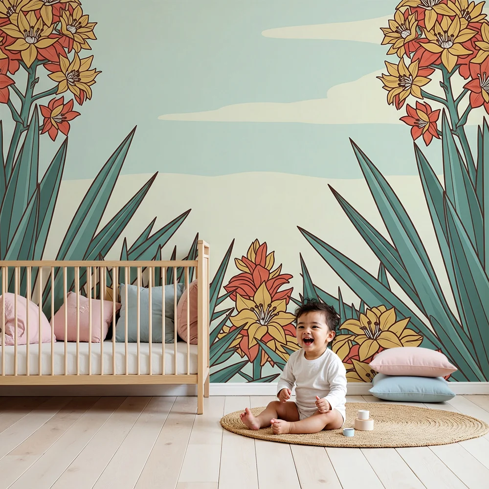 Kinderzimmer Tapete | Sukulenti i cvijeće