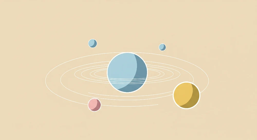 Kinderzimmer Tapete | Weltraum mit bunten Planeten