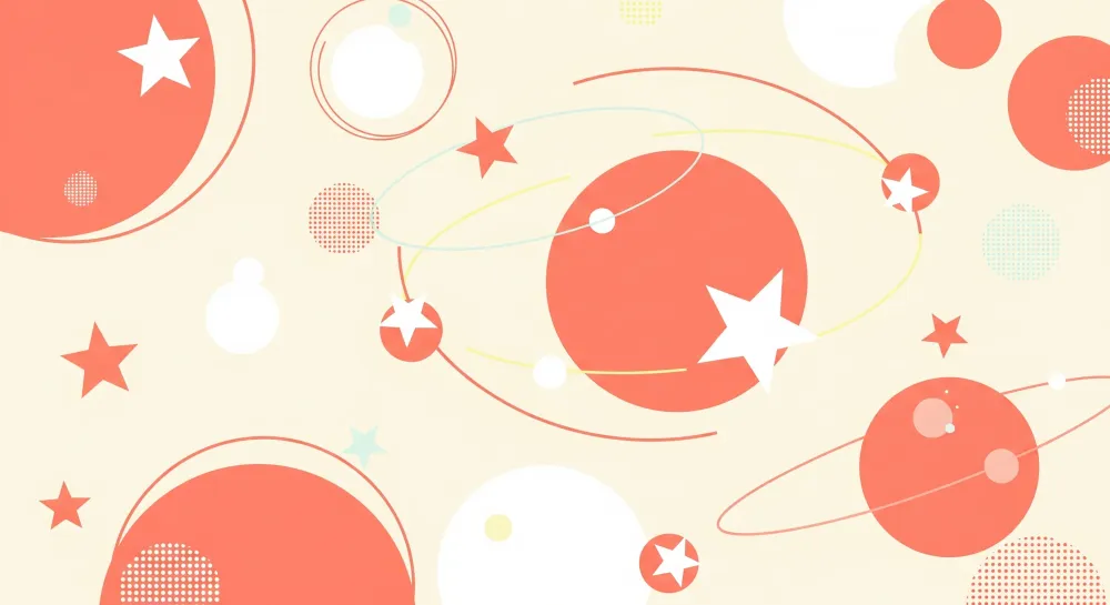 Kinderzimmer Tapete | Weltraum mit bunten Sternen und Planeten