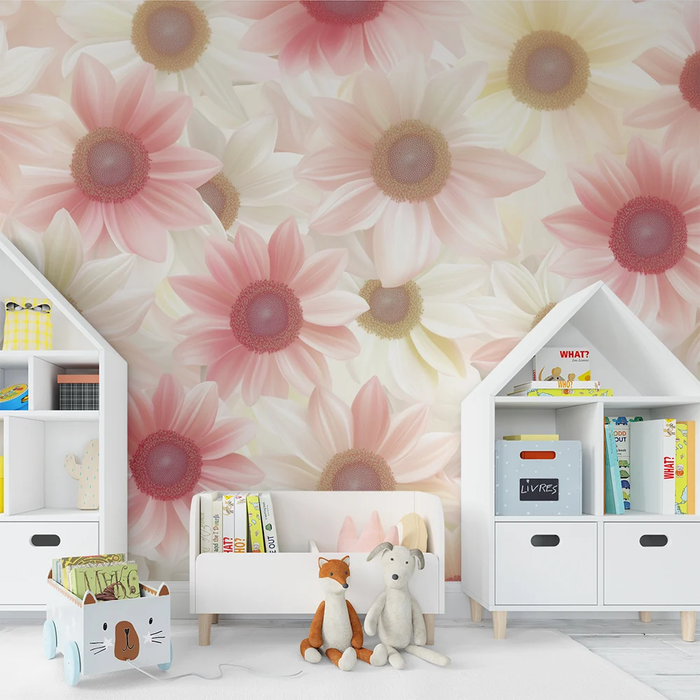 Kinderzimmer Tapete | Zarte Blumen voller Blüte