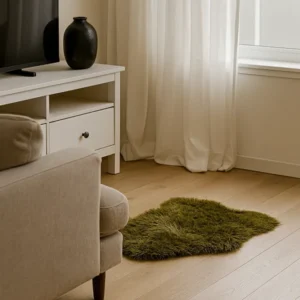 Matcha zeleni tepih od umjetnog krzna – 90×60 cm