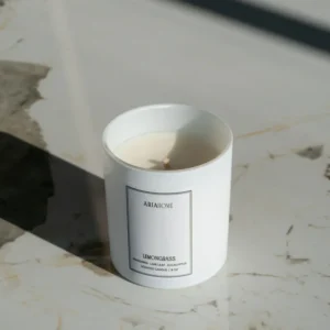 Matte White Candle Magnetic Box - Lemongrass