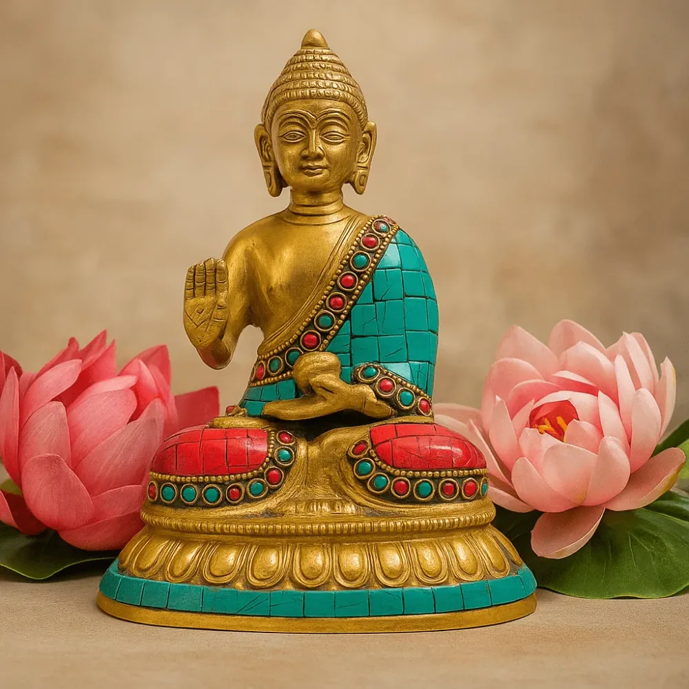 Mesingana Buda Statua Blagoslovni Položaj 15cm