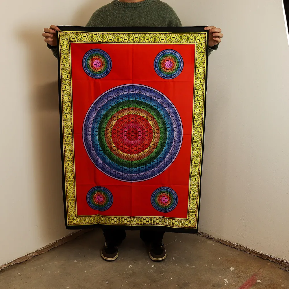Pametni zidni ukras od pamuka (70x110cm) – Pet cvijet života