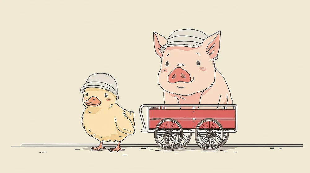 Papel de parede crianç | Divertidos porcos e patos