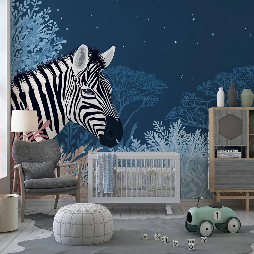 Papel de parede crianç | Majstorska zebra usred zvjezdane šume