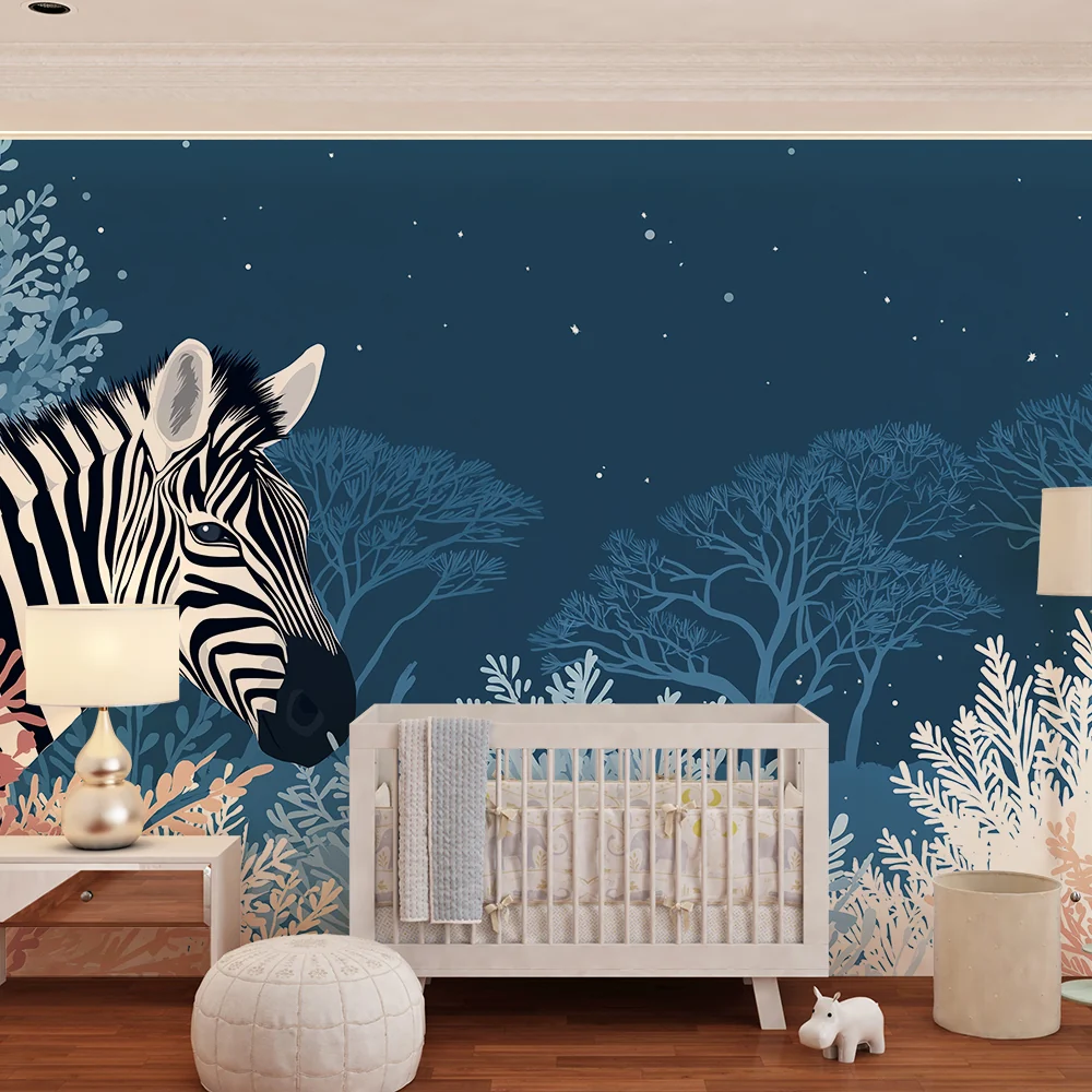 Papel de parede crianç | Majstorska zebra usred zvjezdane šume