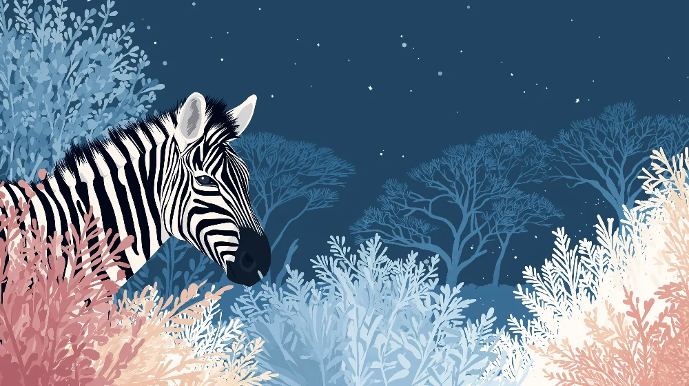 Papel de parede crianç | Majstorska zebra usred zvjezdane šume