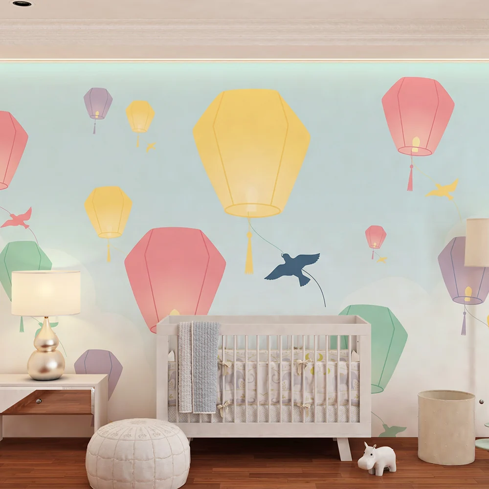 Papel de parede quarto bebê | Šarene lampioni koji plutaju na nebu