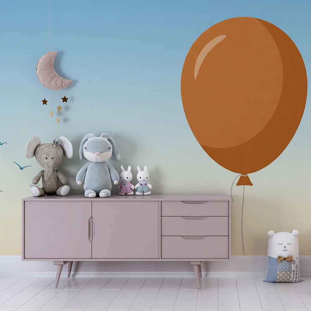Papel de parede quarto bebê | Šareni baloni lebdeći na mirnom nebu