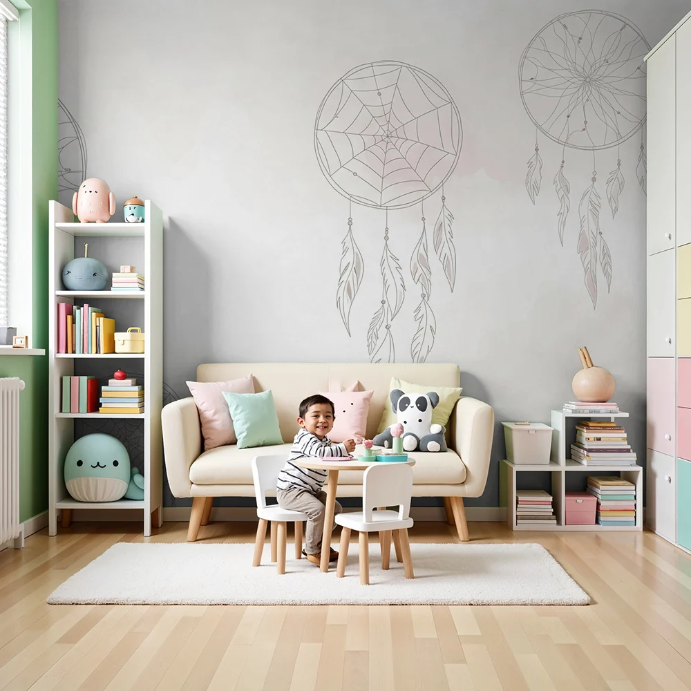 Papel de parede quarto bebê | Delikatne snove lova na pastelnoj pozadini