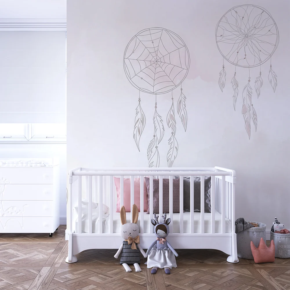 Papel de parede quarto bebê | Delikatne snove lova na pastelnoj pozadini