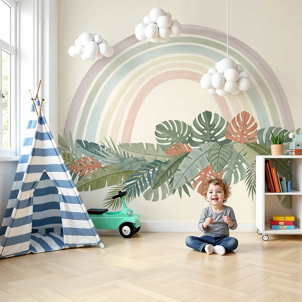 Papel de parede quarto bebê | Duga na tropskom lišću