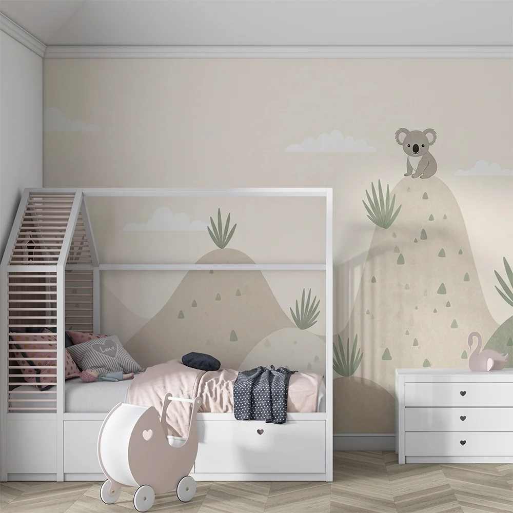 Papel de parede quarto bebê | Koala na suave colina