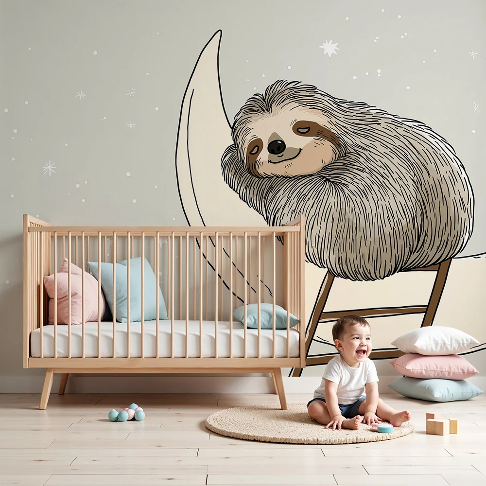 Papel de parede quarto bebê | Lijeni sanjar na zvjezdanoj mjesećini