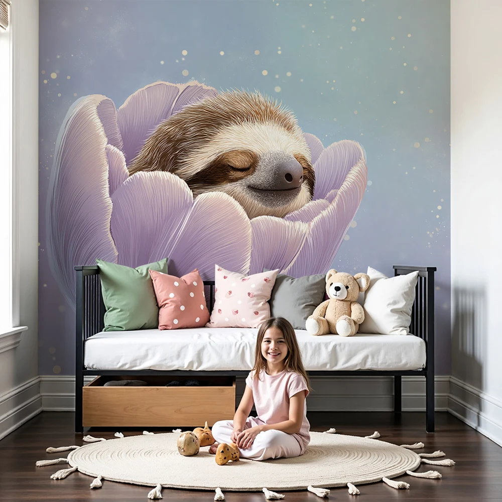 Papel de parede quarto bebê | Lijeni spava u nježnom cvijetu