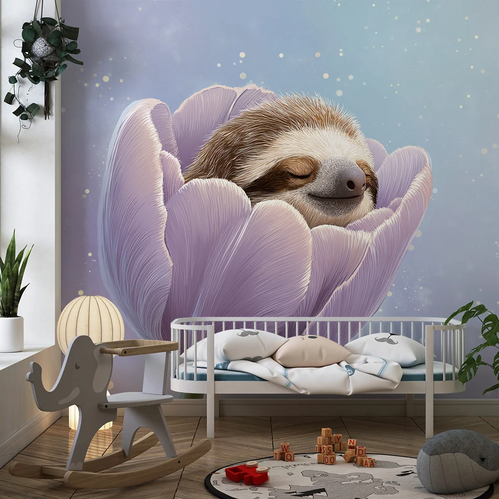 Papel de parede quarto bebê | Lijeni spava u nježnom cvijetu