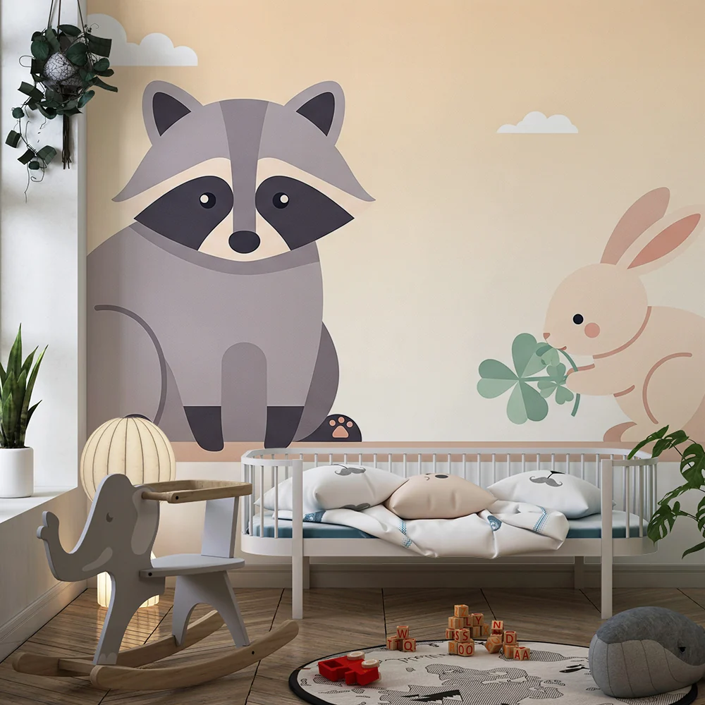 Papel de parede quarto bebê | Lisica i zec u nježnom krajoliku