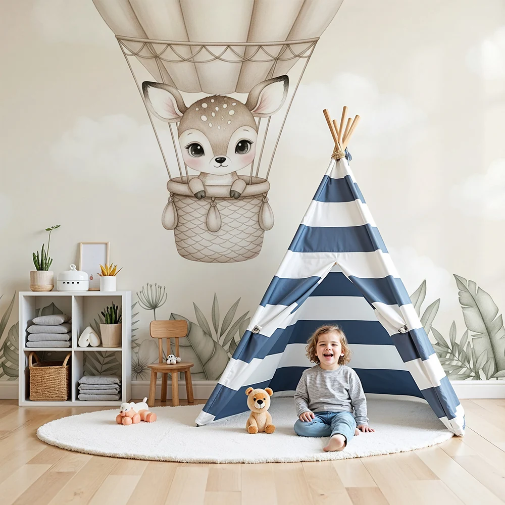 Papel de parede quarto bebê | Mala srna u balonu