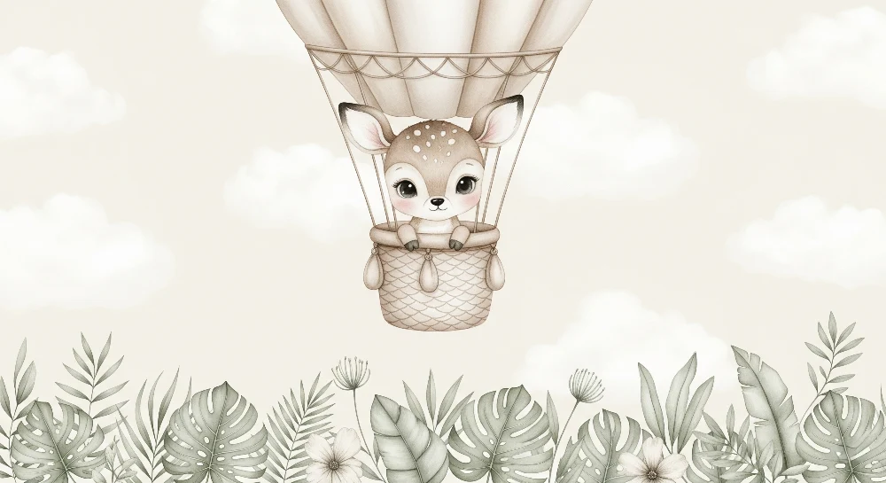 Papel de parede quarto bebê | Mala srna u balonu