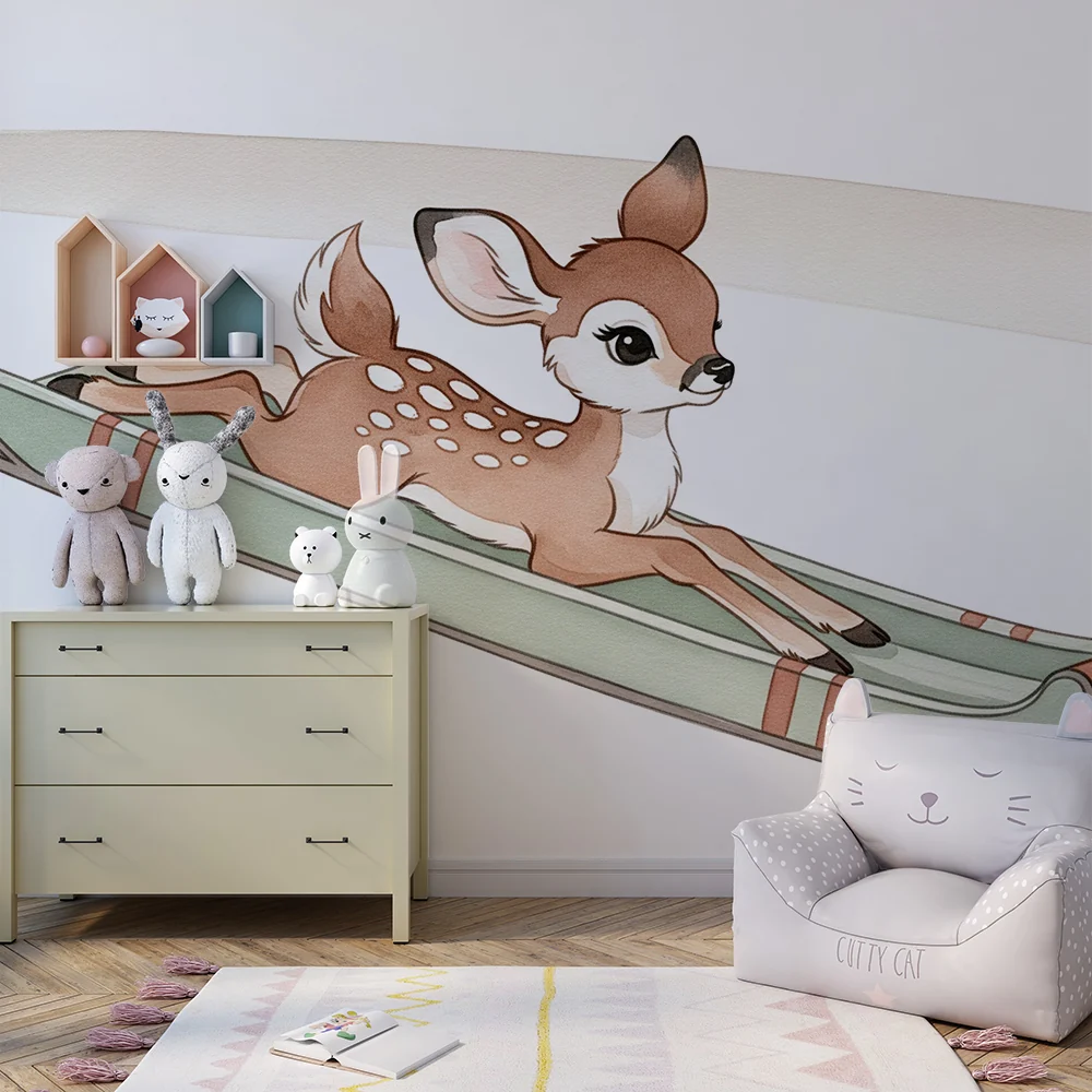 Papel de parede quarto bebê | Mala srneta u sanjkama