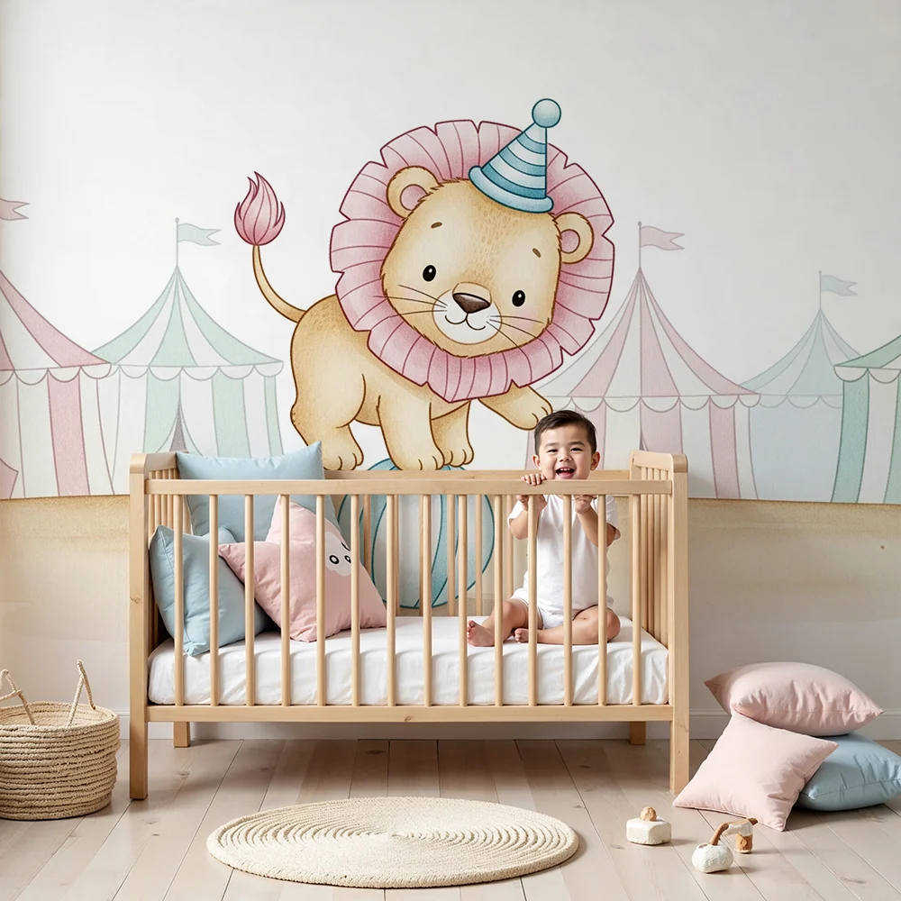 Papel de parede quarto bebê | Mali lav akrobat u cirkusu
