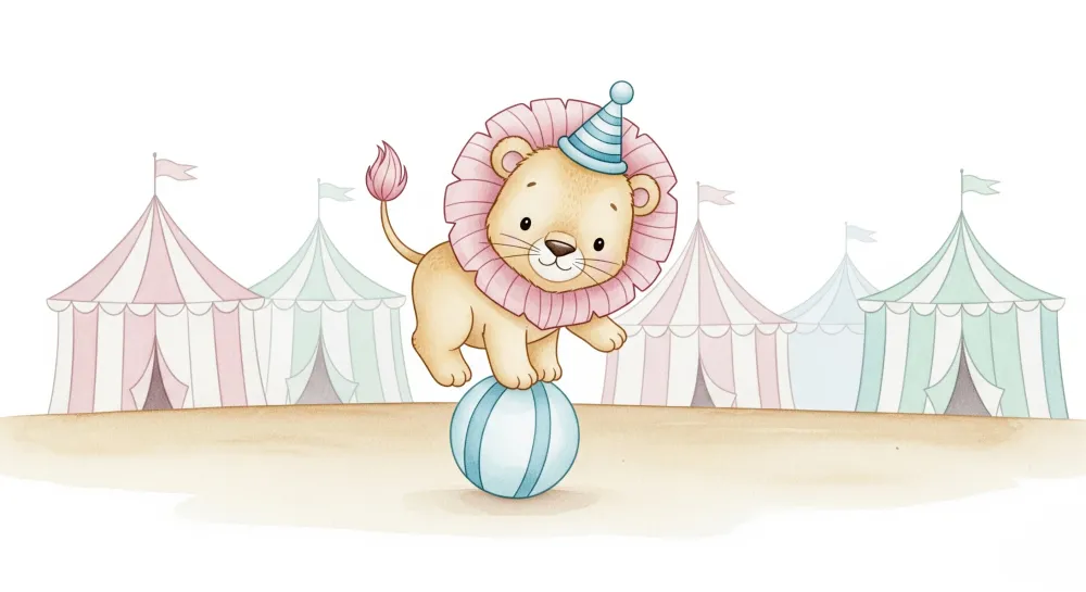 Papel de parede quarto bebê | Mali lav akrobat u cirkusu