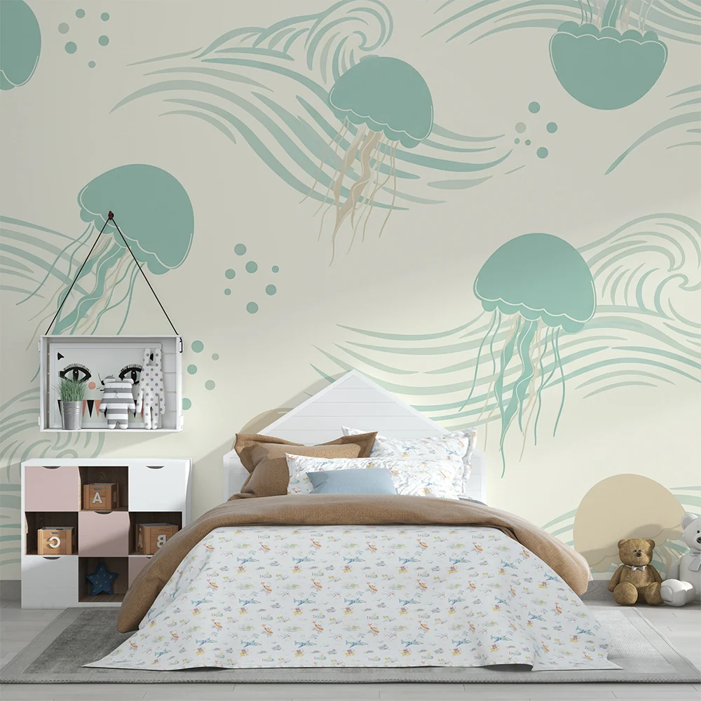 Papel de parede quarto bebê | Meduza i umirujući valovi